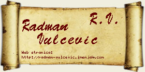 Radman Vulčević vizit kartica